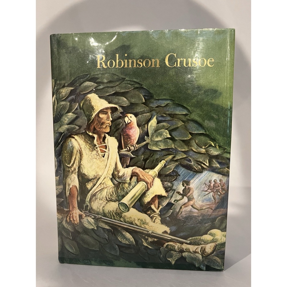 ROBINSON CRUSOE  Daniel Defoe Illustrated Junior Library Printing 1980